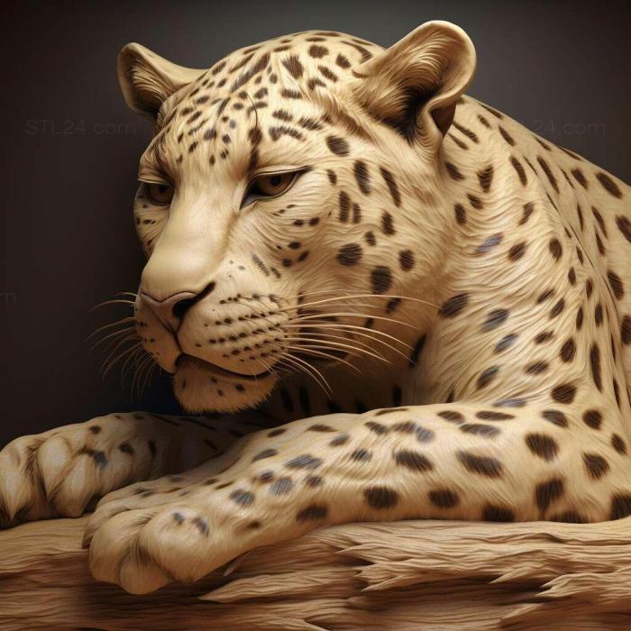 Nature and animals (leopard 1, NATURE_2929) 3D models for cnc